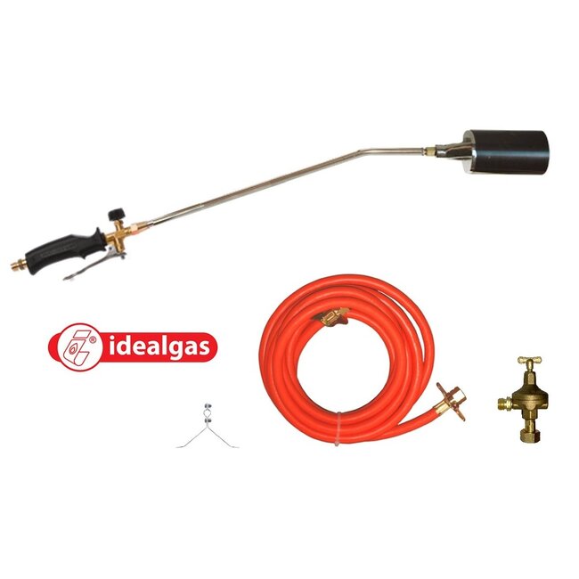 Onkruidbrander / Dakbrander Idealgas (87 cm lang) met 5 meter NBR slang en drukregelaar