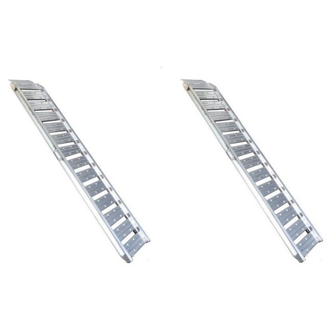 Oprijplaat aluminum lichtgewicht - max 1000 kg per set - 200 x 35,5 cm - Set van 2 stuks