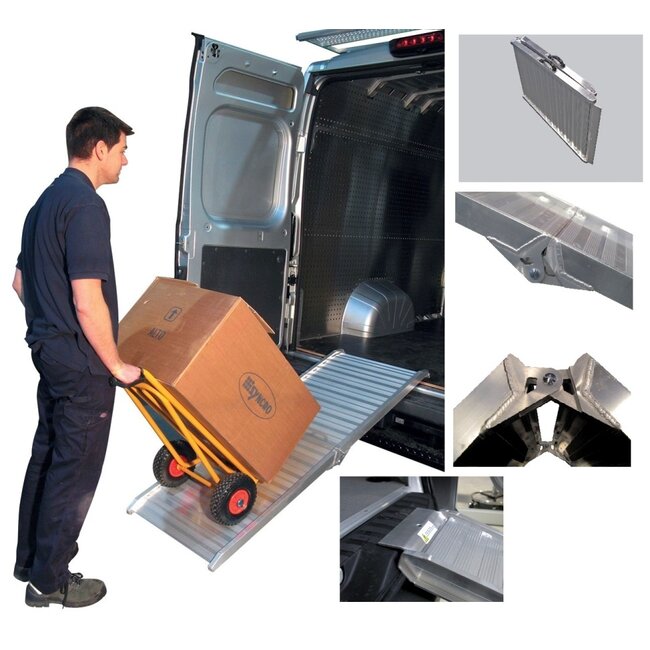 Aluminium Oprijplaat 200 cm lang x 100 cm breed - max 400 kg - opvouwbaar