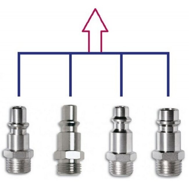 Universele snelkoppeling 1/4 Inwendig of Uitwendig - Uw keuze: