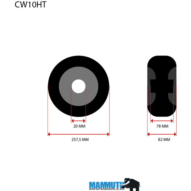 Massief Wiel CW10HT - Anti-lek voor Steekwagen HT25IR/HT25AL