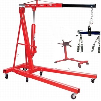 Motortakel / Werkplaatskraan 2 ton Rood - Motorbok 450 kg ROOD - Evenaar