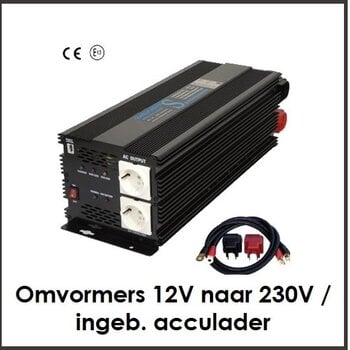 Omvormers 12V naar 230V / ingeb. acculader