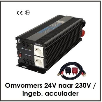 Omvormers 24V naar 230V / ingeb. acculader