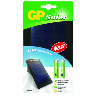 GP Solar Batterijlader met 2x AAA batterijen