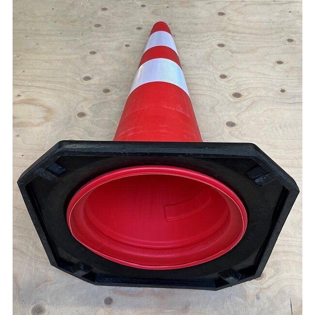 Verkeerskegel / Pion rood/wit 75 cm PVC