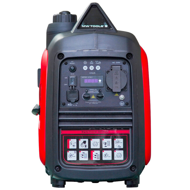 Geluidsarme Benzine Generator 2000W 230V met digitale inverter