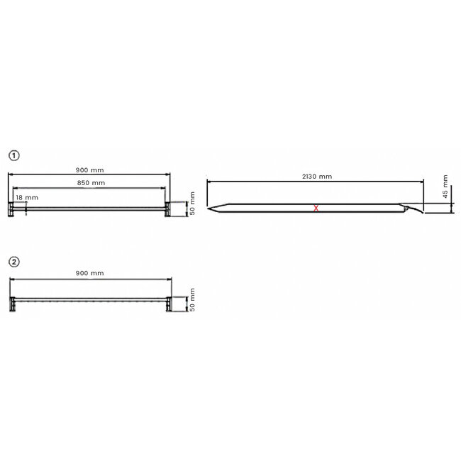 Oprijplaat aluminium  - 213,5 x 90cm - Opvouwbaar - max 400 kg