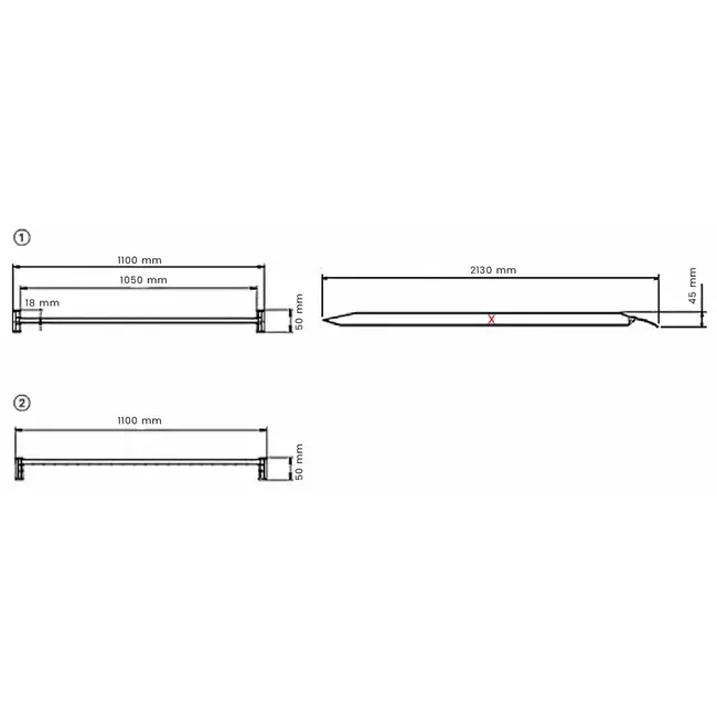 Oprijplaat Aluminium - 213,5 x 110cm - Opvouwbaar - max. 400 kg
