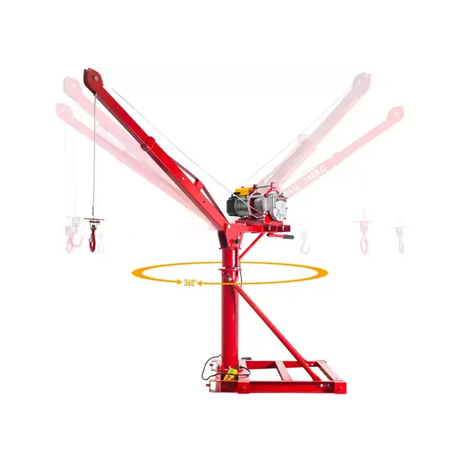 Mobiele Hijskraan / Bouwkraan 500 kg - met 230V lier - 25 mtr kabel