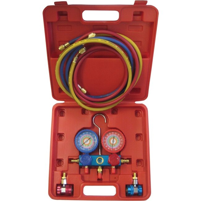 Airco / airconditioning Diagnose / Tester,  compleet met slangen