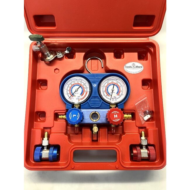 Airco / airconditioning Diagnose / Tester,  compleet met slangen