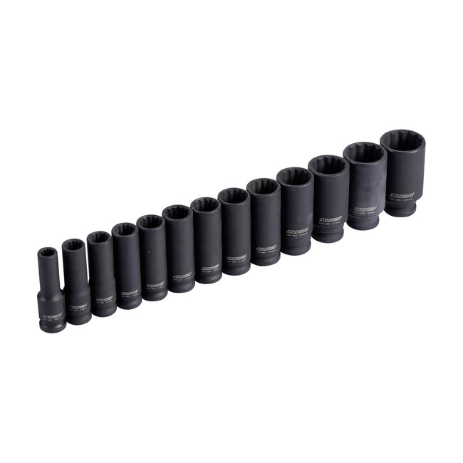 Slagdoppen Krachtdoppen Impact 12 kant 1/2" 13 dlg Metrisch