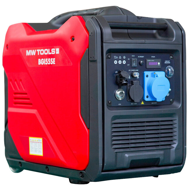 Geluidsarme Benzine Inverter Generator 5500W 230V met elektrische start & ATS connector