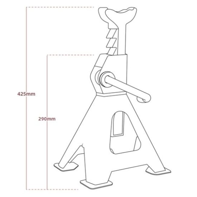 Assteun 3 ton - Set van 2 stuks - Rood
