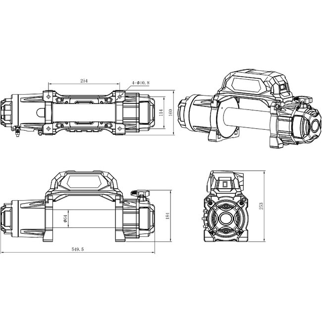 Lier 12V 5443kg 26m kabel synthetisch draadloze afstandsbediening