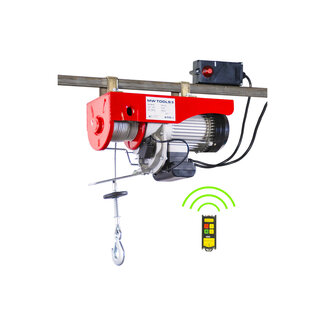 Elektrische takel 500 - 990 kg. 18 meter hijshoogte met draadloze afstandsbediening - CE