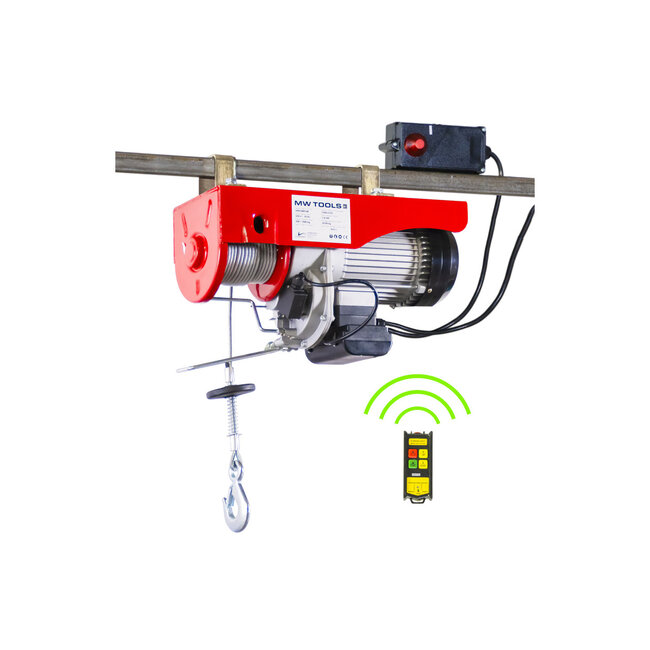 Elektrische takel 500 - 990 kg. 18 meter hijshoogte met draadloze afstandsbediening - CE