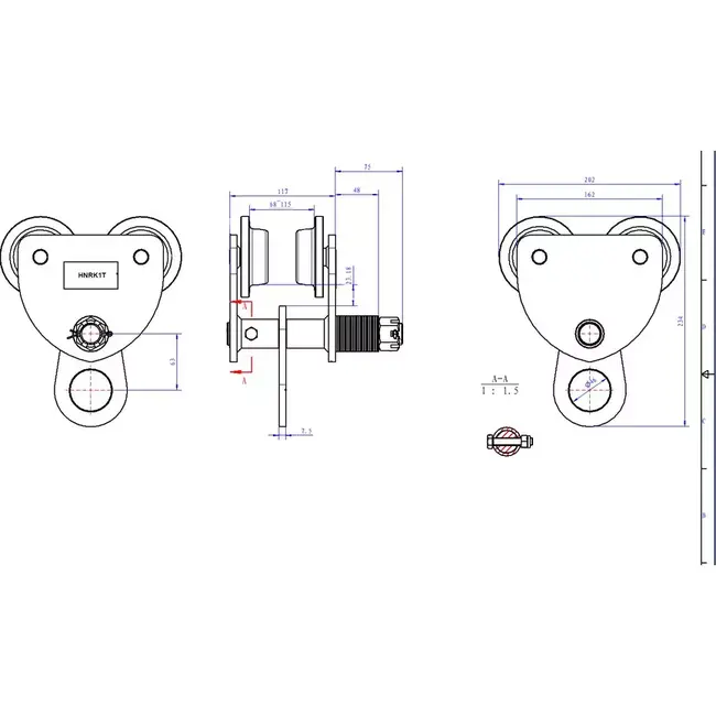 Loopkat / Balktrolley 1 ton - MW Tools