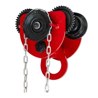 Loopkat / Balk Trolley voor I balken - 2 ton Metal Works - met kettingaandrijving