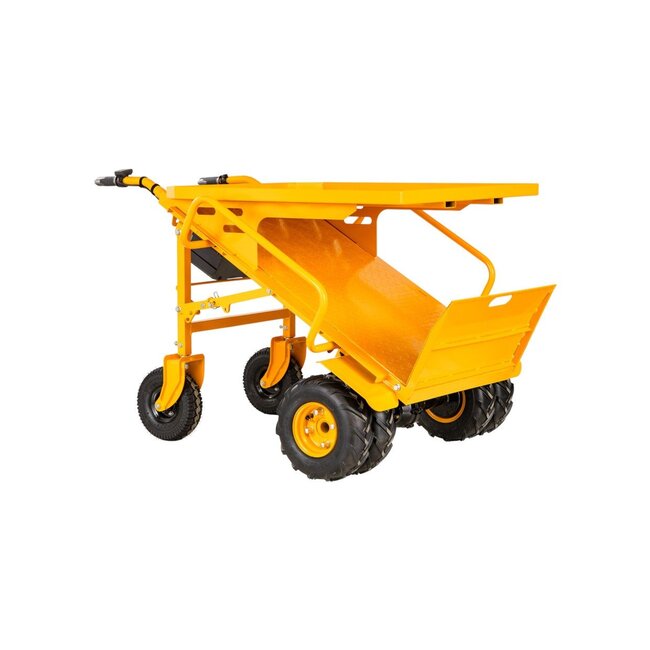 Elektrische steekwagen 400 kg breedte 940 mm 4 wielaandrijving 1 ligger