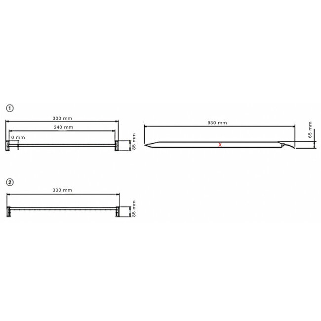 Set Aluminium Oprijplaten (kort) 93 x 30 cm - 3000 kg per set
