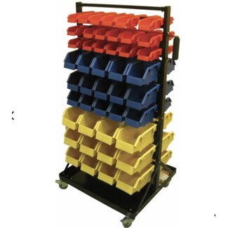 Verrijdbaar Opbergrek met 90 (afneembare) Onderdelenbakjes