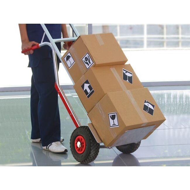 Aluminium steekwagen - max 150 kg - luchtbanden