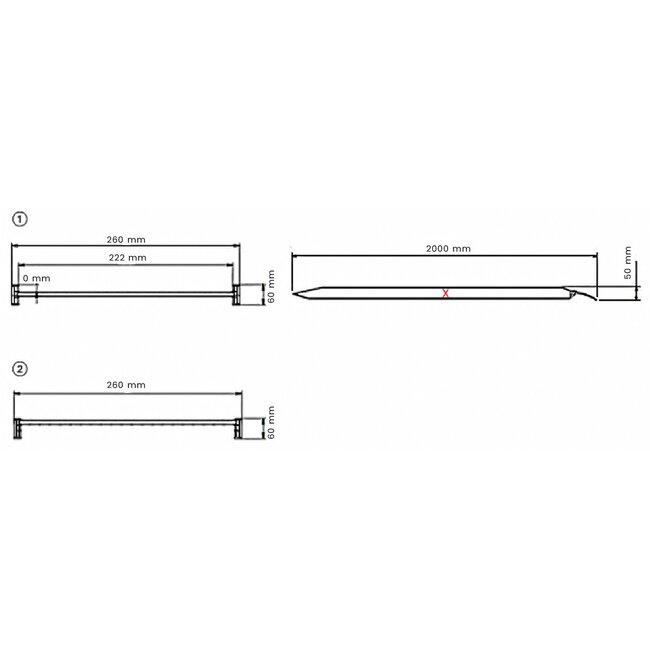 Set Aluminium Oprijplaten 200 lang x 26 (22,2) cm breed - max. 1000 kg per set