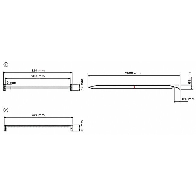 Set Aluminium Oprijplaten 200 x 32 cm breed - max. 2000 kg per set