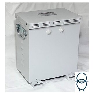 Scheidingstransformator 3-fase 230-400/230-400 V+N - 13 kVA - Lage inschakelstroom / Lage nullast - In kast IP23