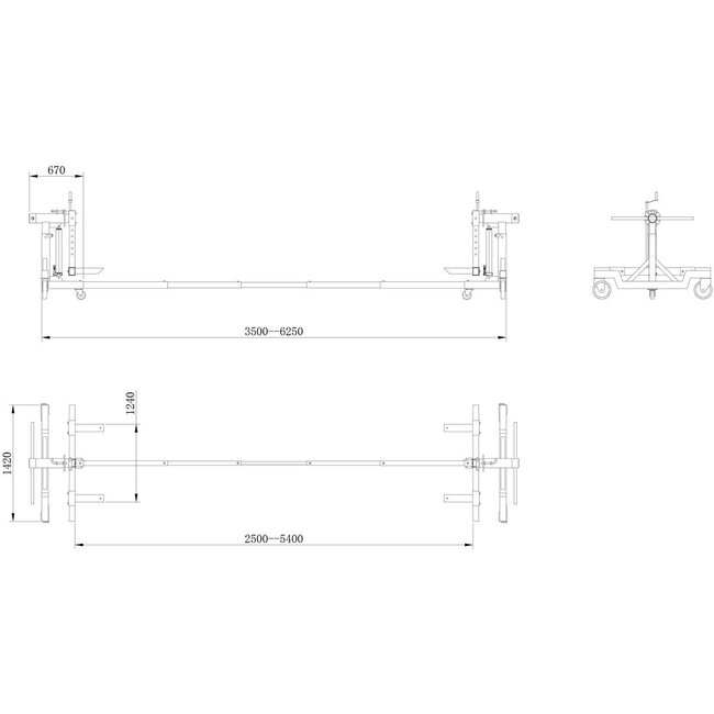 Kantelbrug carrosserie 360° 2000 kg mobiel MW Tools
