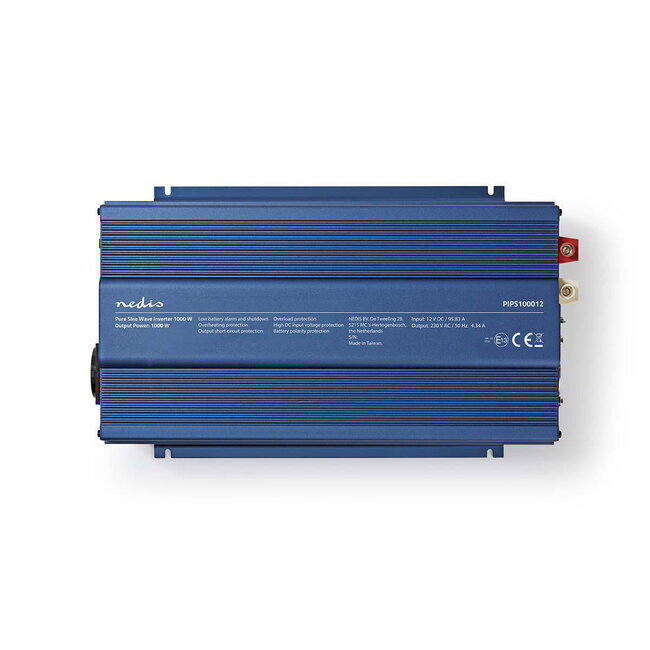 Zuivere sinus omvormer 12V naar 230V - 1000 Watt continue - Nedis