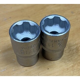 Superlock Dop 1/2 aansluiting, maat  11/16 inch en ook geschikt voor 17mm