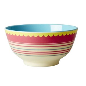 Rice Melamine Bowl Striped Print