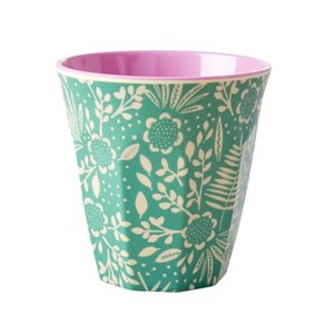 Rice Melamine Cup Fern and Flower