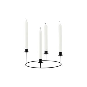 House Doctor Candle Stand Ring Black 27x11,5