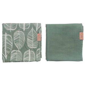 Swaddle 80x80 Beleaf Sage green, Pack of 2