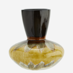 Madam Stoltz Stoneware Vase Brown/Yellow D:22 H:23