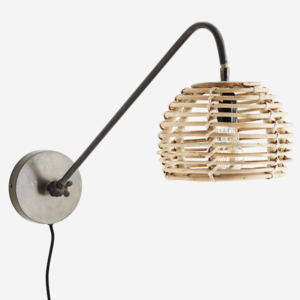 Madam Stoltz Wall Lamp w. Bamboo Shade 20x26x70 cm