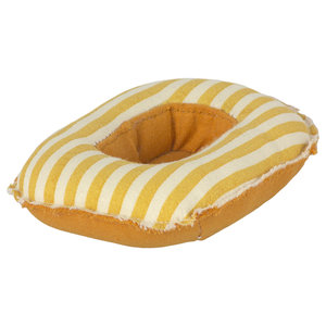 Maileg Rubber Boat Small Mouse Yellow Stripe