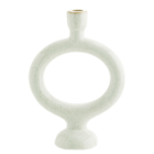 Madam Stoltz Stoneware Candleholder Ring offwhite