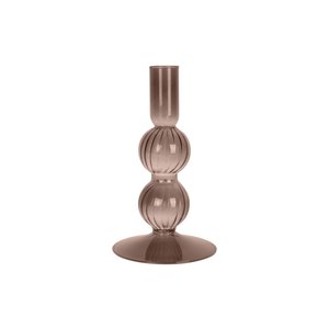 pt, Glass Candle Holder Swirl Chocolate Brown