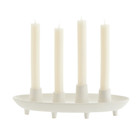 Madam Stoltz Stoneware candle holder Off white