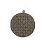 Madam Stoltz Round quilted pot holder Taupe, black