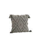 Madam Stoltz Cushion cover w/ tufting Taupe