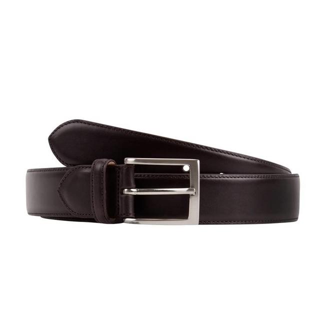 Leyva Calf Leather Belt Dark Brown - Quality Shop