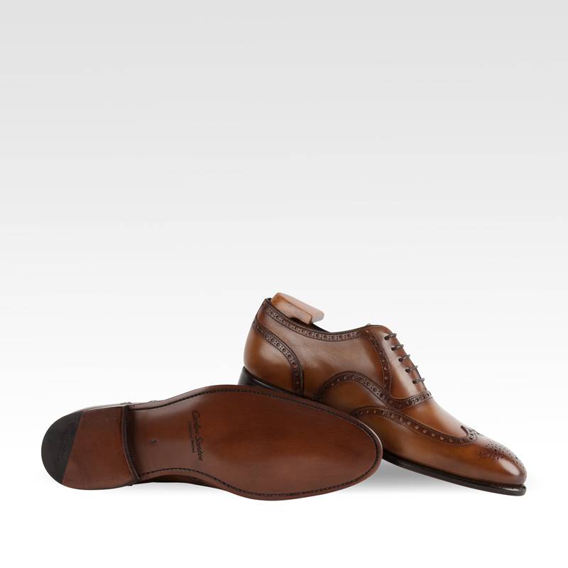 Carlos Santos Wingtip Shoes Brown in Algarve Patina Carlos Santos Wingtip Shoes Brown in Algarve Patina