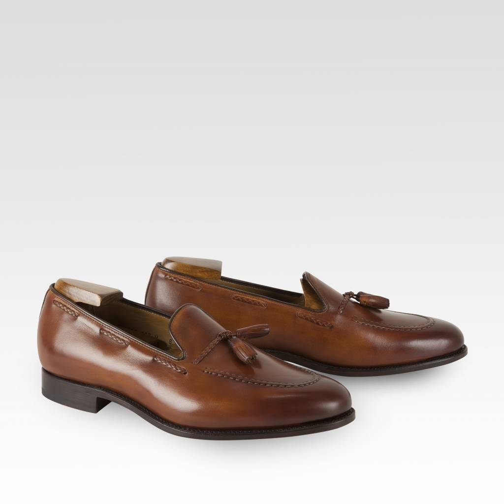 vraag naar Boekwinkel Baars Carlos Santos Tassel Loafer Heren Braga Patina Bruin - Quality Shop