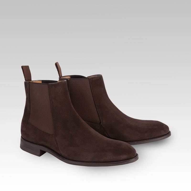 Carlos Santos Chelsea Boots Espresso Bruin Suède - Quality Shop